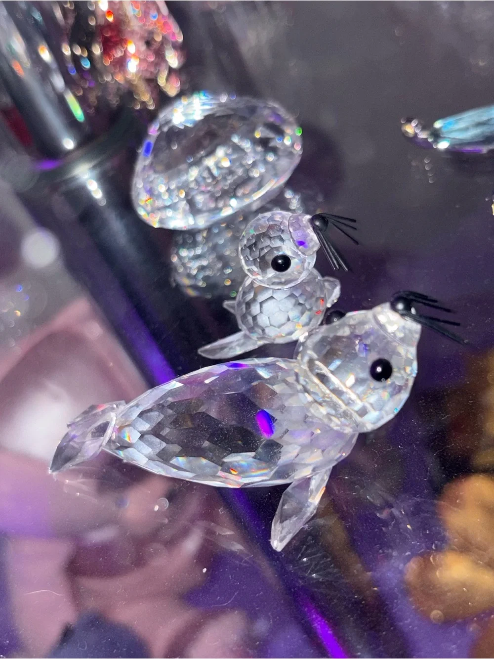 Swarovski Retired Mom and Baby Seals, Mint, Have to Check if Boxes